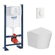 GROHE - Rapid SL pack WC bâti-support autoportant + WC suspendu sans bride Ceramia avec abattant SoftClose + plaque (GRRCE14WT02MAN-FR) - vignette