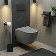 CERAMIA - PixL WC suspendu en céramique Vortex , fixations invisibles + abattant Soft-Close, Gris mat (CEPX010RTORPGRM) - vignette