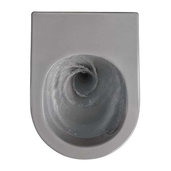 CERAMIA - PixL WC suspendu en céramique Vortex , fixations invisibles + abattant Soft-Close, Gris mat (CEPX010RTORPGRM) - large
