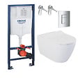 GROHE - Grohe Pack WC Bâti-support Rapid SL + WC sans bride LIVEA Bello + Abattant softclose + Plaque Chrome (RapidSL-Bello-1) - vignette