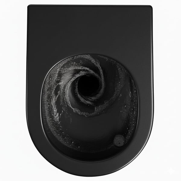 CERAMIA - PixL WC suspendu en céramique Vortex , fixations invisibles + abattant Soft-Close, Noir mat (CEPX010RTORPBKM) - large