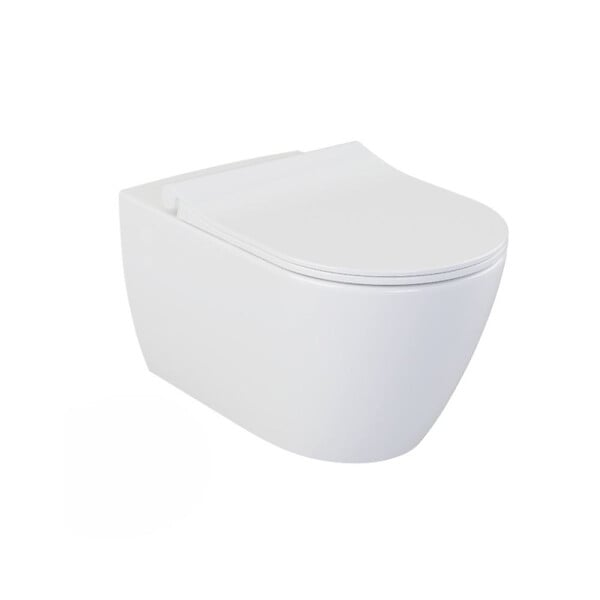 GEBERIT - Pack WC Bati-support Geberit Duofix + Cuvette suspendue sans bride Livea Bello + Abattant soft close + Plaque Blanche (BelloGeb3 - large