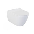 GEBERIT - Pack WC Bati-support Geberit Duofix + Cuvette suspendue sans bride Livea Bello + Abattant soft close + Plaque Blanche (BelloGeb3 - vignette
