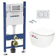 GEBERIT - Pack WC Bâti support Geberit + WC Swiss Aqua Technologies Vortex sans bride + abattant SoftClose + plaque (VORTEXGEB3) - vignette
