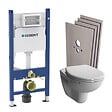 GEBERIT - Pack WC Bati-support Geberit + WC sans bride Vitra Normus SpinFlush + Abattant softclose + Plaque blanche + Set d'habillage - vignette