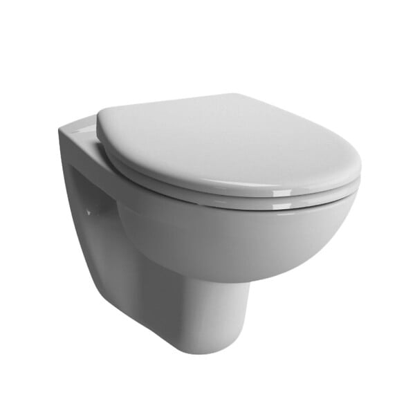 GEBERIT - Pack WC Bati-support Geberit + WC sans bride Vitra Normus SpinFlush + Abattant softclose + Plaque blanche + Set d'habillage - large