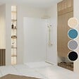 AURLANE - Pack 2 Panneaux Muraux en Aluminium Blanc 120+90x210 cm + Profilés Or Doré Brossé - vignette