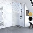 AURLANE - Paroi de Douche 120x200cm Verre Transparent - Barre de Fixation Extensible et Profil Chrome - vignette