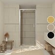 AURLANE - Porte de douche pivotante - 90x200 cm - Profilés Chrome - verre trempé 6 mm - CHROMED CRUSH - vignette