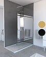 AURLANE - Paroi de Douche 120x200cm - Bande Miroir - Barre de Fixation Extensible et Profil Chrome - vignette