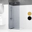 AURLANE - Paroi de Douche 90x200cm Verre Fumé - Profilé + Barre Plafond Finition Chrome - FREEDOM 2 SMOKED - vignette