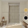 AURLANE - Porte de douche coulissante 120x200 cm - Verre transparent - Profilé Chrome - CHROMED CRUSH - vignette