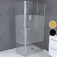 AURLANE - Paroi de Douche et Volet Pivotant 90+40x200 cm - Bande Dépolie - Barre de Fixation Chrome - vignette
