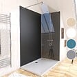 AURLANE - Pack de 2 Panneaux Muraux Aluminium NOIR 90+120x210 cm avec Profilés ANODISE BRILLANT - WALL'IT - vignette