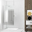 AURLANE - Paroi de Douche 100x200cm Miroir - Profilé + Barre Plafond Finition Chrome - FREEDOM 2 MIRROR - vignette