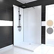 AURLANE - LOT de 2 Panneaux Muraux Aluminium BLANC 90+120x210 cm avec Profilés NOIR MAT - WALL'IT - vignette
