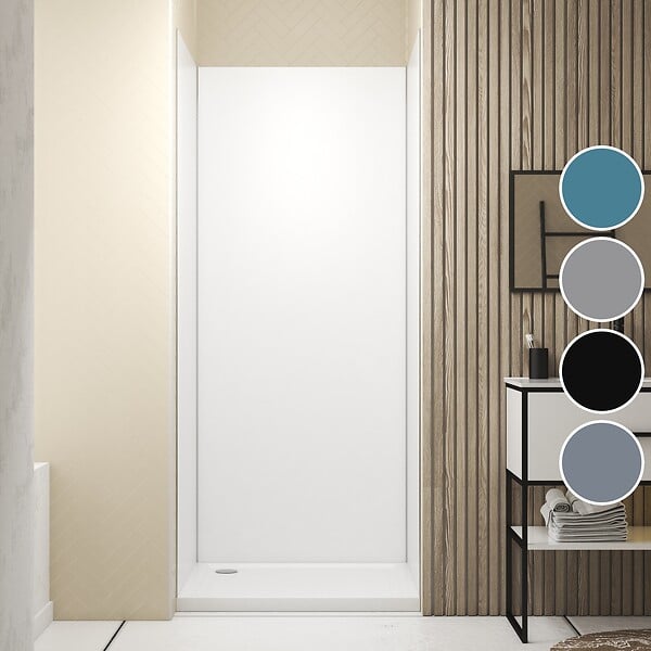 AURLANE - Pack de 3 Panneaux Muraux Aluminium Blanc 90x210 cm avec Profilés Chrome WALL'IT - large