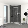 AURLANE - Paroi de Douche 120x200 cm - Cadre et Bras Aluminium Chrome - CHROMED CONTOURING - vignette