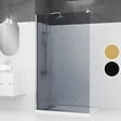 AURLANE - Paroi de Douche 120x200cm Verre Fumé 8mm - Barre de Fixation Extensible et Profil Chrome - vignette
