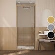 AURLANE - Porte de douche Pivotante 90x200cm - Profilés Aluminium effet Bois - Verre 6mm - WOOD CRUSH - vignette