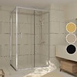 AURLANE - Porte de Douche Coulissante et Retour 120x90x200cm - Profilés Chrome - Verre trempé 6mm - vignette