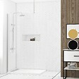 AURLANE - Paroi de Douche 100x200cm Verre Transparent - Profilé + Barre Plafond Chrome - FREEDOM 2 CHROMED - vignette