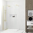 AURLANE - Paroi de Douche 120x200cm - Profilé + Bras extensible + Colonne de douche Thermostatique Or Brossé - vignette