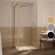 AURLANE - Paroi de retour 90x200cm - Profilés Aluminium effet Bois - Verre Trempé 6mm - WOOD CRUSH - vignette