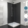 AURLANE - Pack de 2 Panneaux Muraux Aluminium NOIR 90+90x210 cm avec Profilés ANODISE BRILLANT - WALL'IT - vignette
