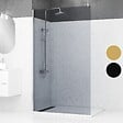 AURLANE - Paroi de Douche 120x200cm Verre Fumé - Profilé + Barre Plafond Finition Chrome - FREEDOM 2 SMOKED - vignette