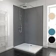 AURLANE - LOT de 2 Panneaux Muraux Aluminium GRIS 90+120x210 cm avec Profilés NOIR MAT - WALL'IT - vignette
