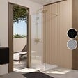 AURLANE - Paroi de Douche 80x195 cm en Verre Trempé 5 mm - Finition Or Brossé - GOLD ELEMENTARY - vignette