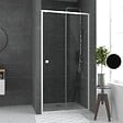 AURLANE - Porte de douche coulissante blanc 100x185cm - extensible - WHITY slide 100 - vignette