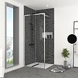 AURLANE - Paroi de Douche 90x200 cm - Cadre et Bras Aluminium Chrome - CHROMED CONTOURING - vignette
