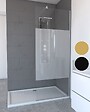 AURLANE - Paroi de Douche Dépolie 80x200cm + Barre de fixation extensible - Verre 8mm - Finition Chrome - vignette