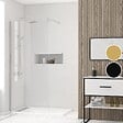AURLANE - Paroi de Douche 100x200cm Verre Transparent - Barre de Fixation Extensible et Profil Chrome - vignette