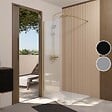 AURLANE - Paroi de Douche 90x195 cm en Verre Trempé 5 mm - Finition Or Brossé - GOLD ELEMENTARY - vignette