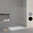 AURLANE - Paroi de Douche 160x200cm Verre Transparent - Barre de Fixation Extensible et Profil Or Brossé - vignette