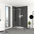AURLANE - Paroi de Douche 100x200 cm - Cadre et Bras Aluminium Chrome - CHROMED CONTOURING - vignette