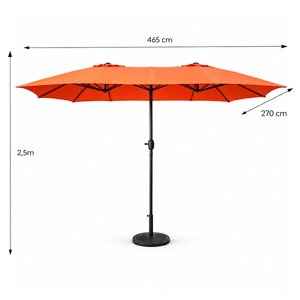 CONCEPT USINE - Parasol rectangulaire double 2,7x4,6m terracotta VENICE - large