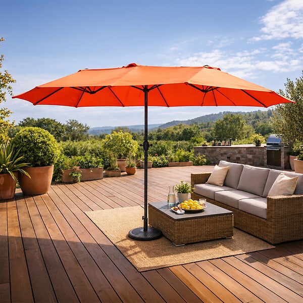 CONCEPT USINE - Parasol rectangulaire double 2,7x4,6m terracotta VENICE - large