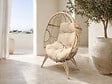 CONCEPT USINE - Fauteuil œuf sur pied en résine beige effet rotin JANE - vignette