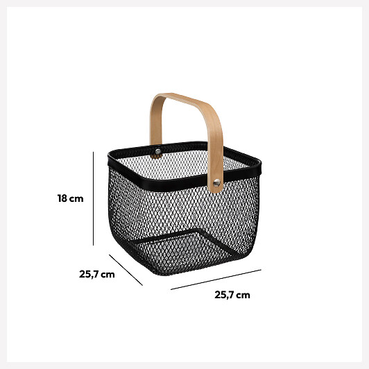 5 FIVE SIMPLY SMART - Corbeille carré avec anse 25cm "Mayaj" - large