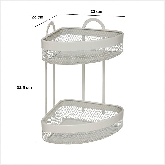 5 FIVE SIMPLY SMART - Étagère d'angle "Mayaj" en acier beige 23x23cm - large