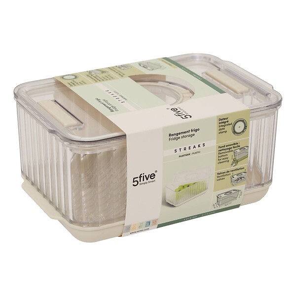5 FIVE SIMPLY SMART - Organiseur réfrigérateur Streaks transparent - large