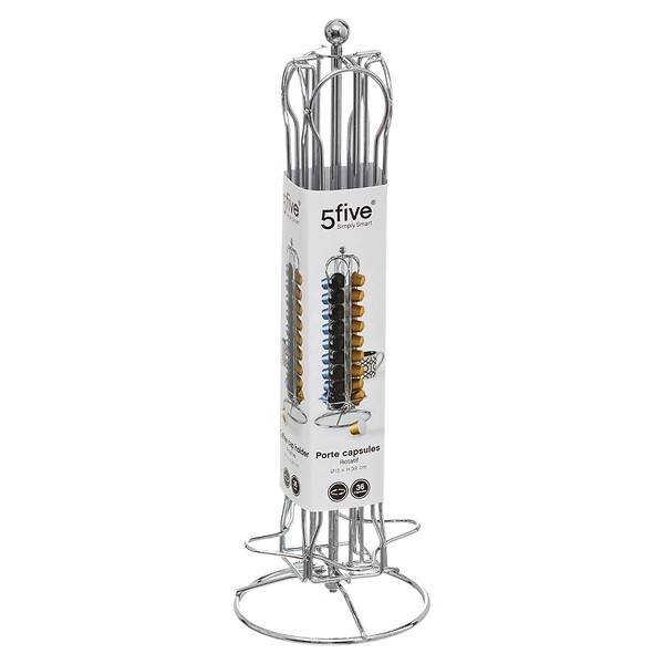 5 FIVE SIMPLY SMART - Porte-capsules rotatif x36 chromé - large