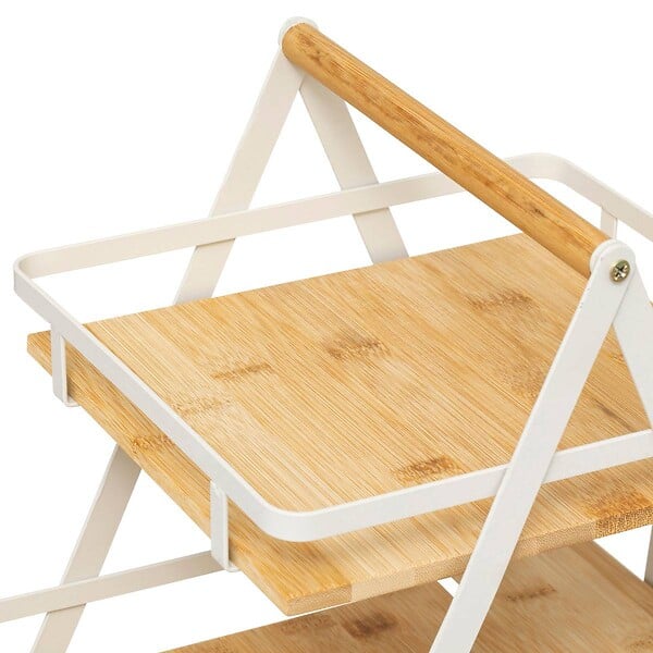 5 FIVE SIMPLY SMART - Étagère "Ordera" 2 niveaux avec anse en bambou - large