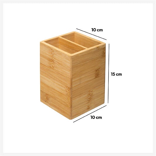 5 FIVE SIMPLY SMART - Pot à ustensiles 2 compartiments bambou - large