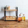 5 FIVE SIMPLY SMART - Étagère "Ordera" 2 niveaux avec bac de rangement en bambou noir - vignette