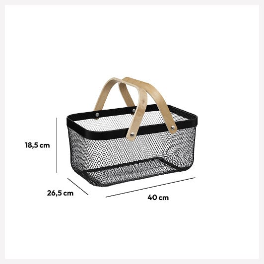 5 FIVE SIMPLY SMART - Corbeille en métal 40x26cm "Mayaj" noir - large